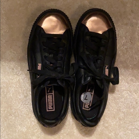 puma black and rose gold shoes